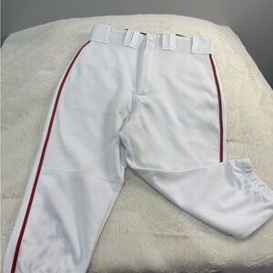 Easton Rival Baseball Knickers- White with Red piping, adult small